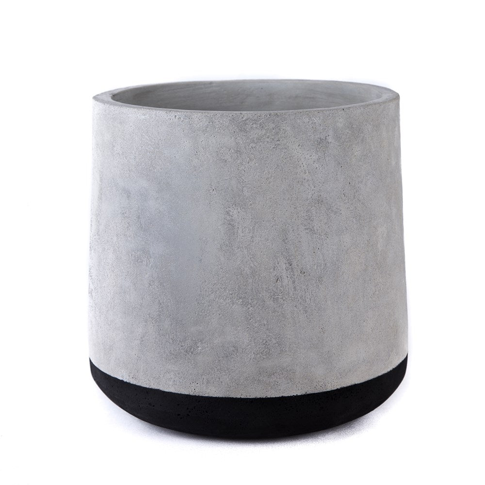 Large Concrete Planter with Black Band | SLH Designer Furniture-Homewares-SLH-Cement,Black-natural concrete,black-Smooth Natural-SLH AU