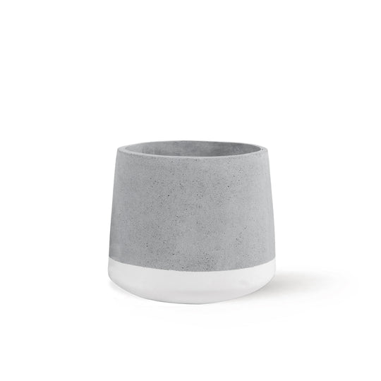 Concrete & White Band Planter (Medium) | SLH Designer Furniture-Homewares-SLH-White-grc concrete,white-SLH AU