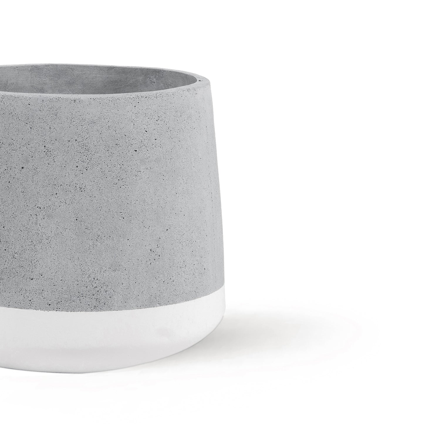 Concrete Planter Medium White Band