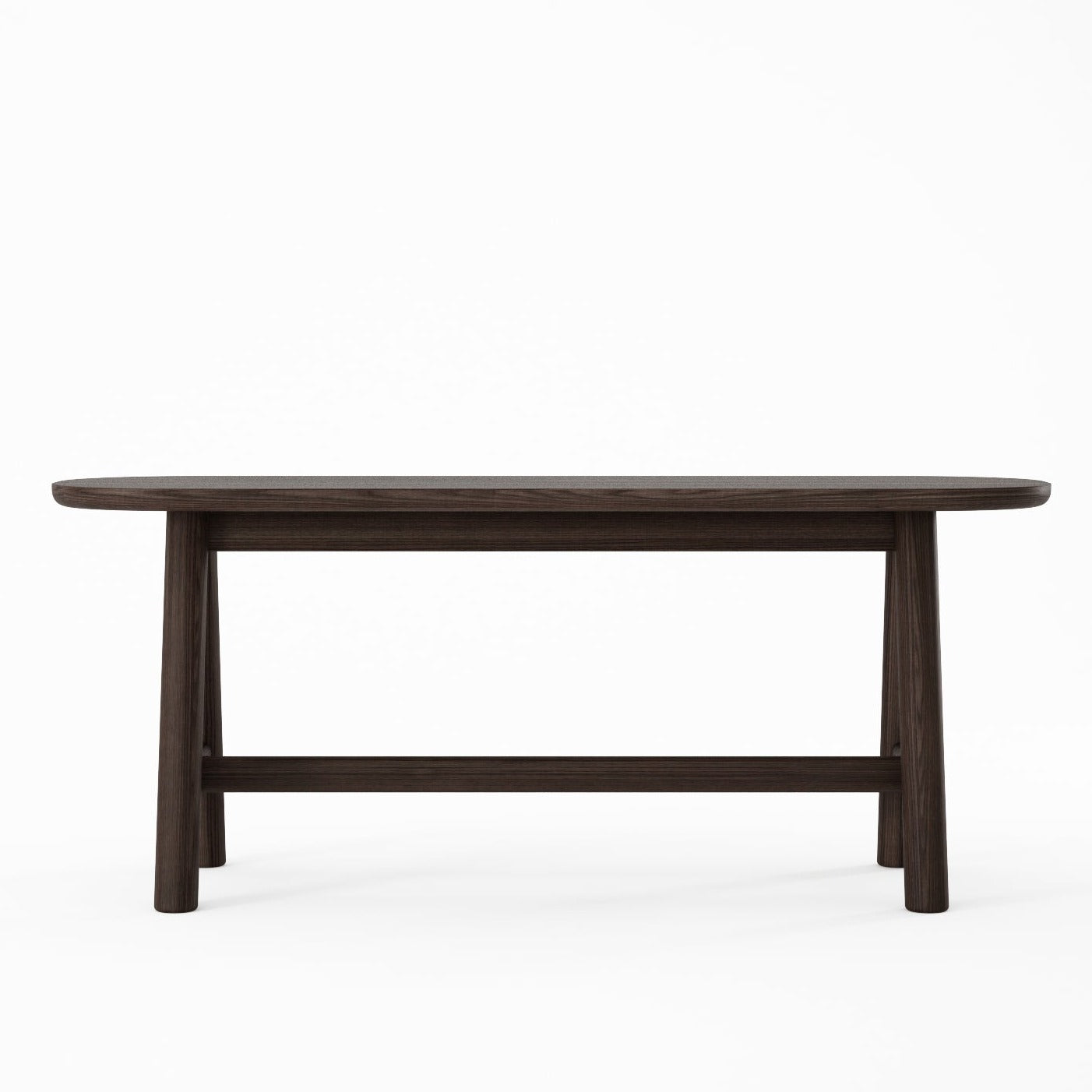 Curbus Oval Bench -White Ash Dark Stained