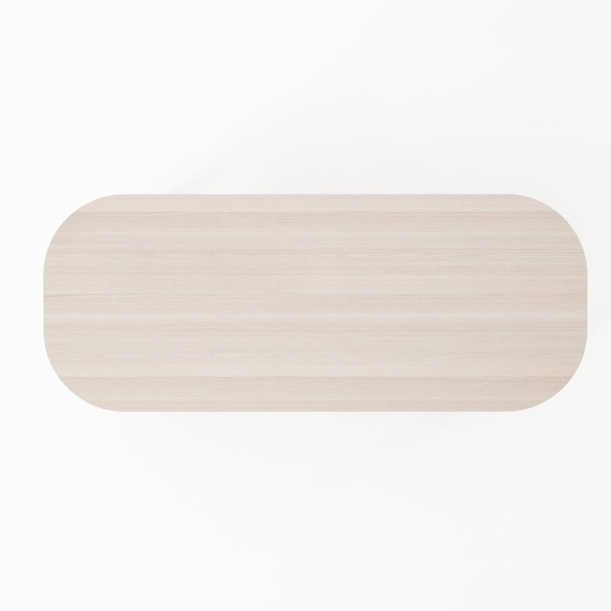 CR02-AW coffee table, top view, 100x40x40d, light wood grain