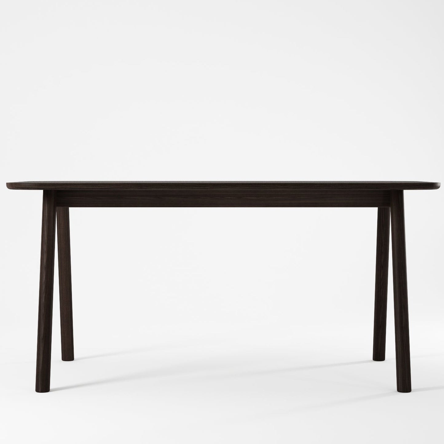 Curbus Round Corner Dining Table 160(CM) - White Ash Dark Stained