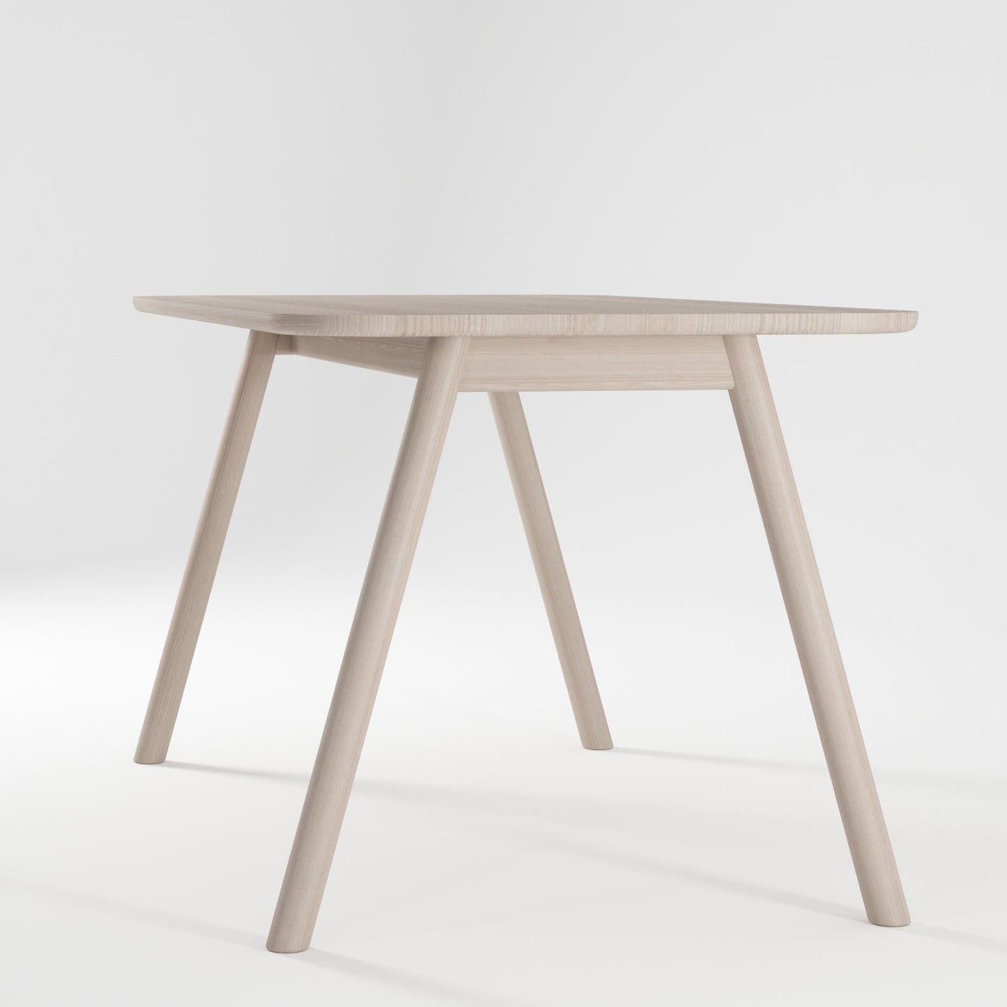 Curbus Round Corner Dining Table 160(CM) - White Ash