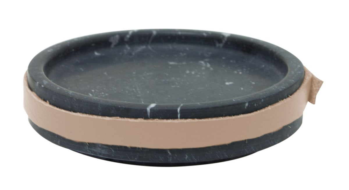 Elementer Marble & Leather Trinket Tray - Black | Home Décor | SLH-Homewares-SLH-Black-Marble/Leather-SLH AU