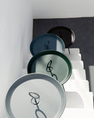 Eyelet design plates on stairs, high-res photo