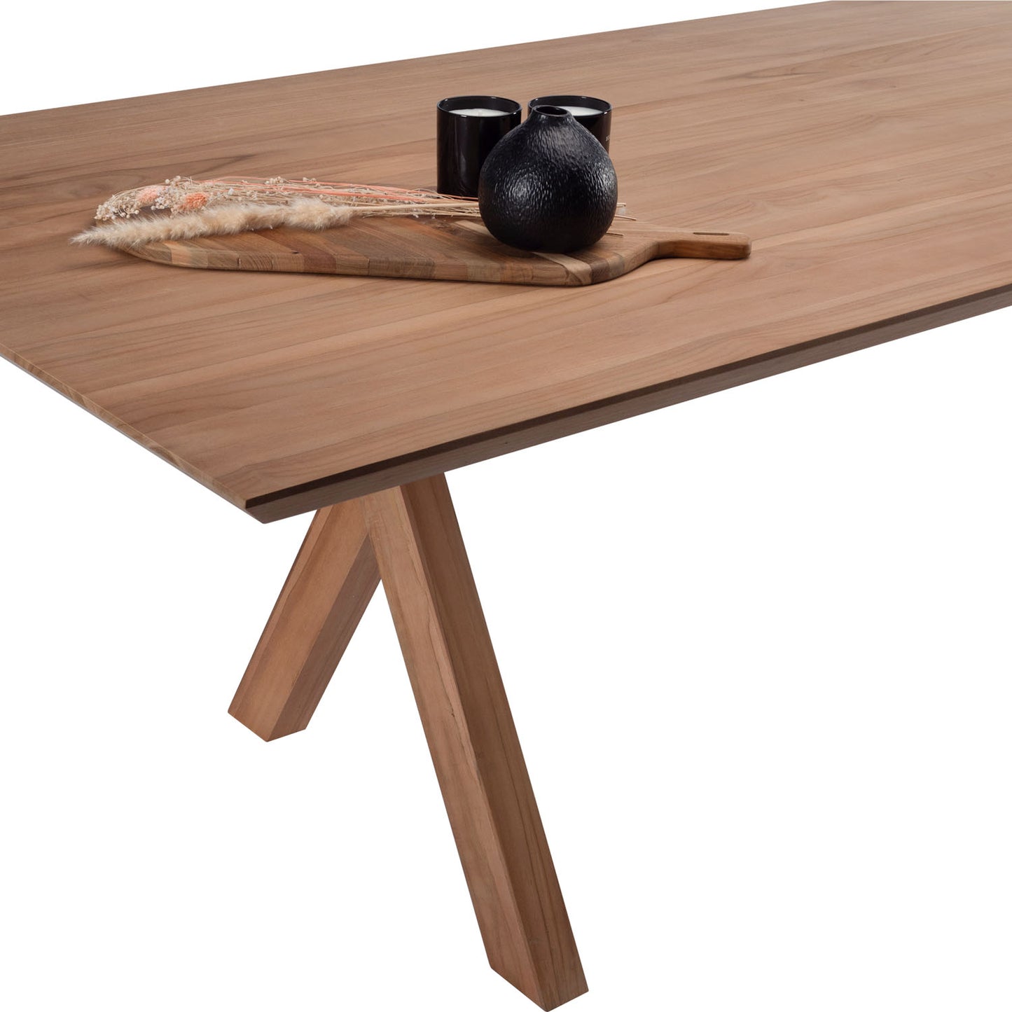 Jodoh Solid Timber Dining Table 160cm - Sustainably Sourced Teak-Indoor Furniture-SLH-Teak Brown-Sustainable Plantation Teak-SLH AU