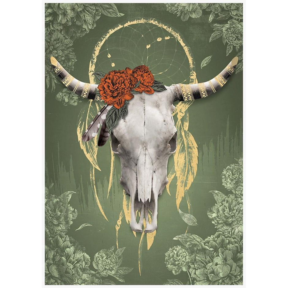 Green OX And Dreamcatcher And The Catcher Canvas Print Artwork-Artwork-SLH-Green-SLH AU