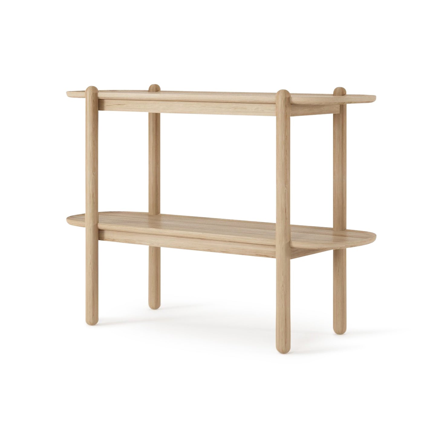 East Console With Shelf - European Oak