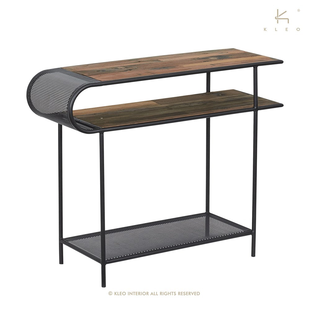 Aru Console Table | Industrial Designer Furniture | SLH-Indoor Furniture-SLH-Default-Powdercoated metal,reclaimed boatwood-SLH AU