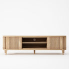 KKP03O_2 wooden TV stand with ribbed doors