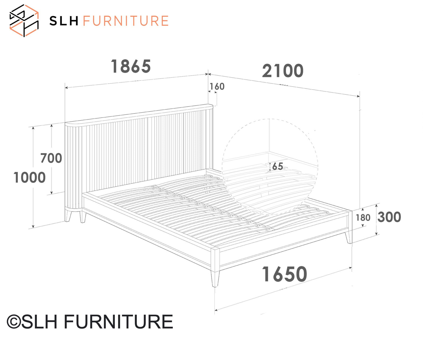 Koppar Queen Bed without Storage - European Oak