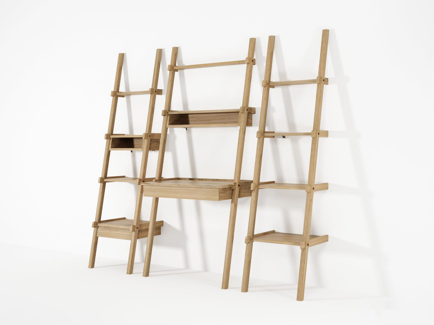 Simply City Ladder Shelves - European Oak