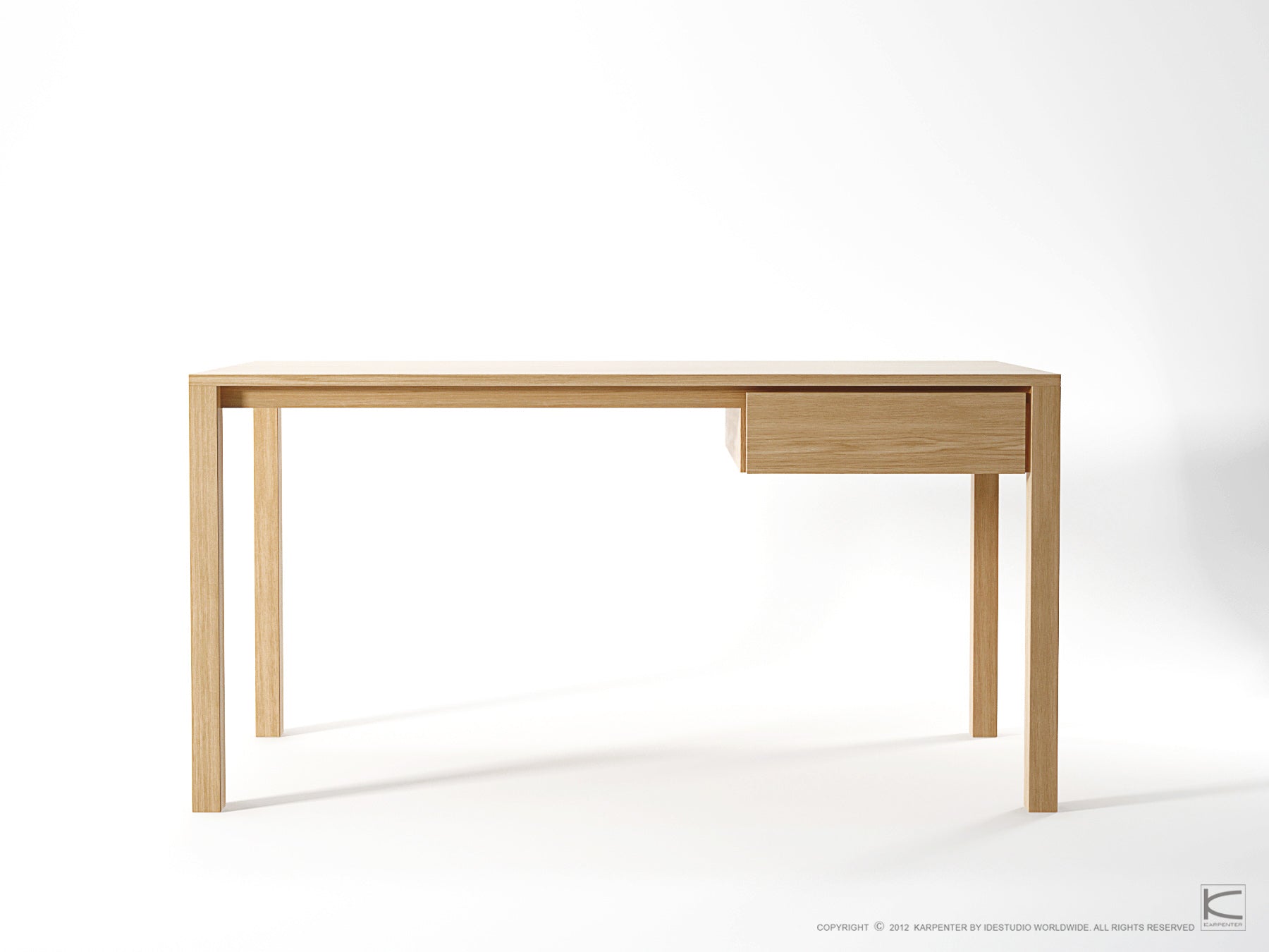 Solid Office Desk - European Oak