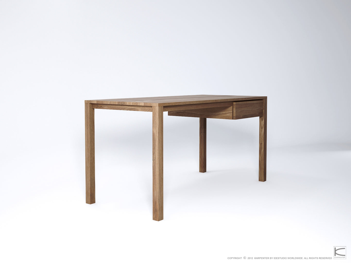 Solid Office Desk - FSC Recycled Teak