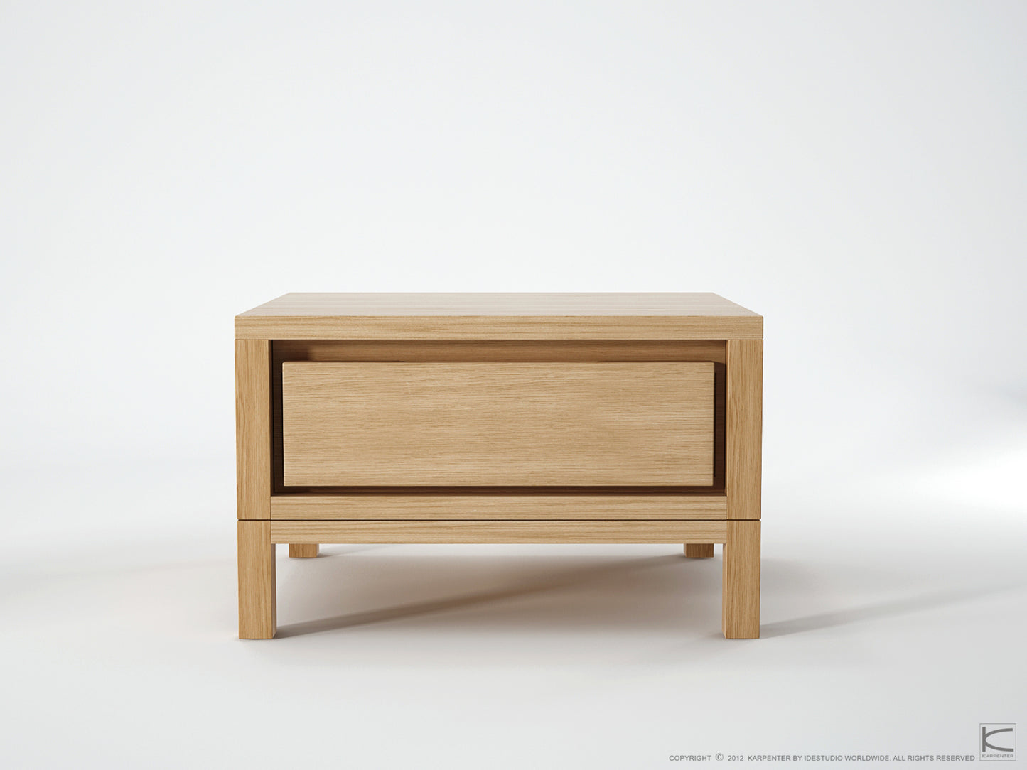 Solid Bedside Table - European Oak