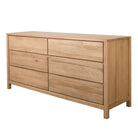 Light wood six-drawer dresser