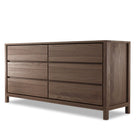 Modern six-drawer dresser in brown wood