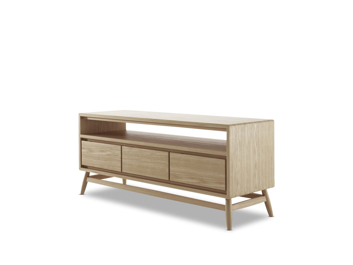 KT025O-1 Oak TV stand with drawers