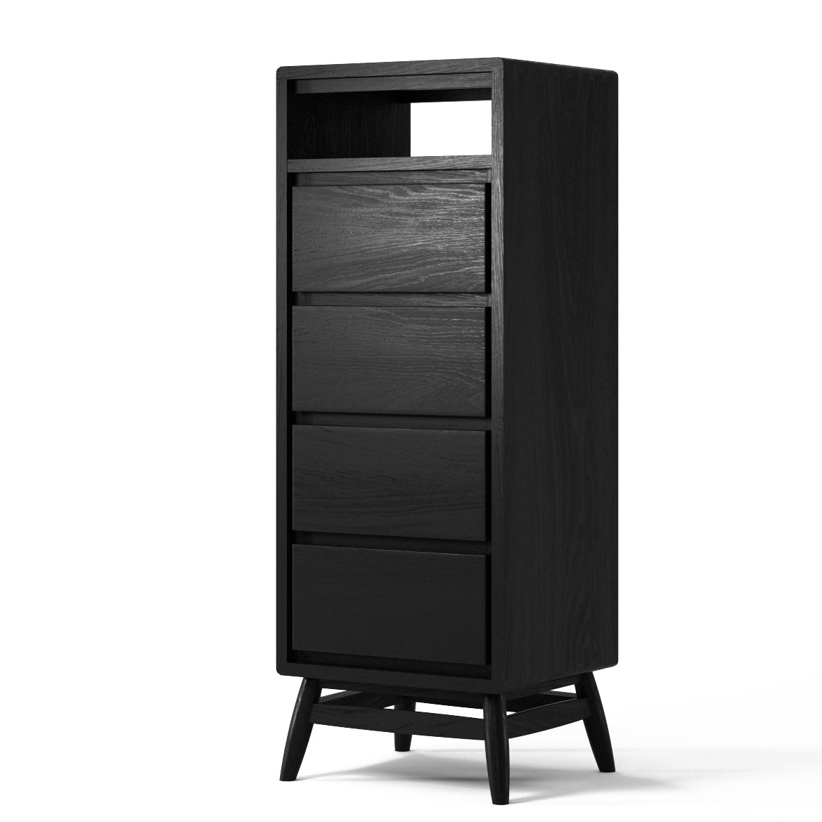 Twist Tallboy - Satin Black | SLH Designer Furniture-Indoor Furniture-Karpenter-Black Stained Oak-Black Stained European Oak-SLH AU