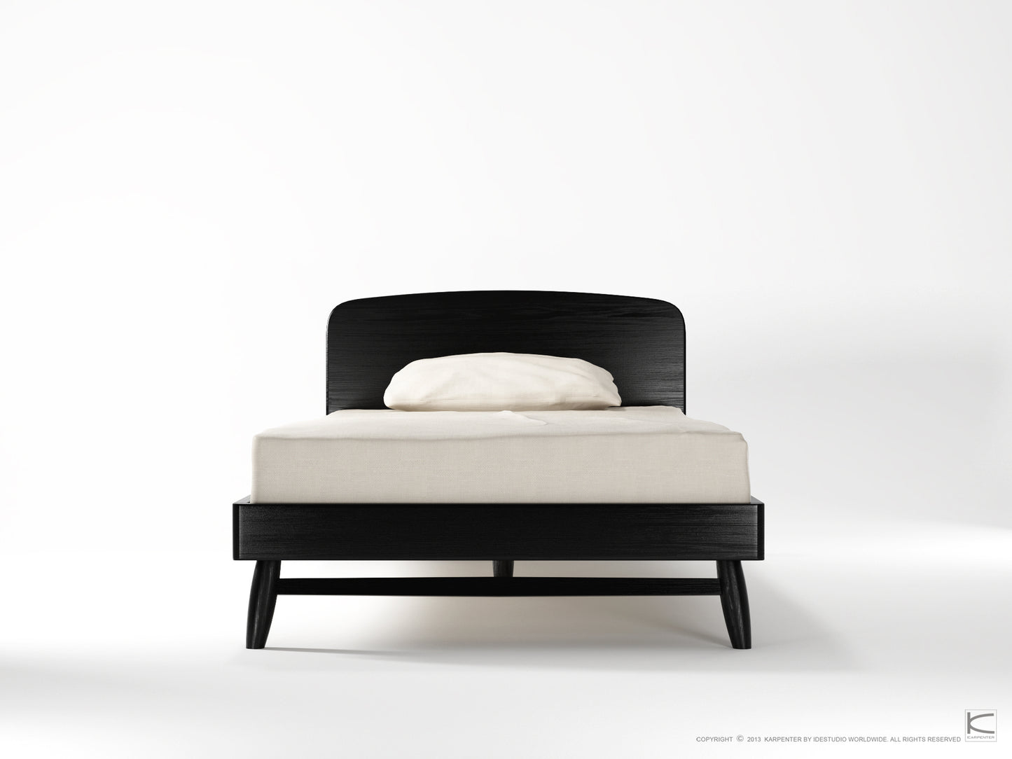 Twist Single Bed - Satin Black-Indoor Furniture-Karpenter-Black Stained Oak-Black Stained European Oak-SLH AU