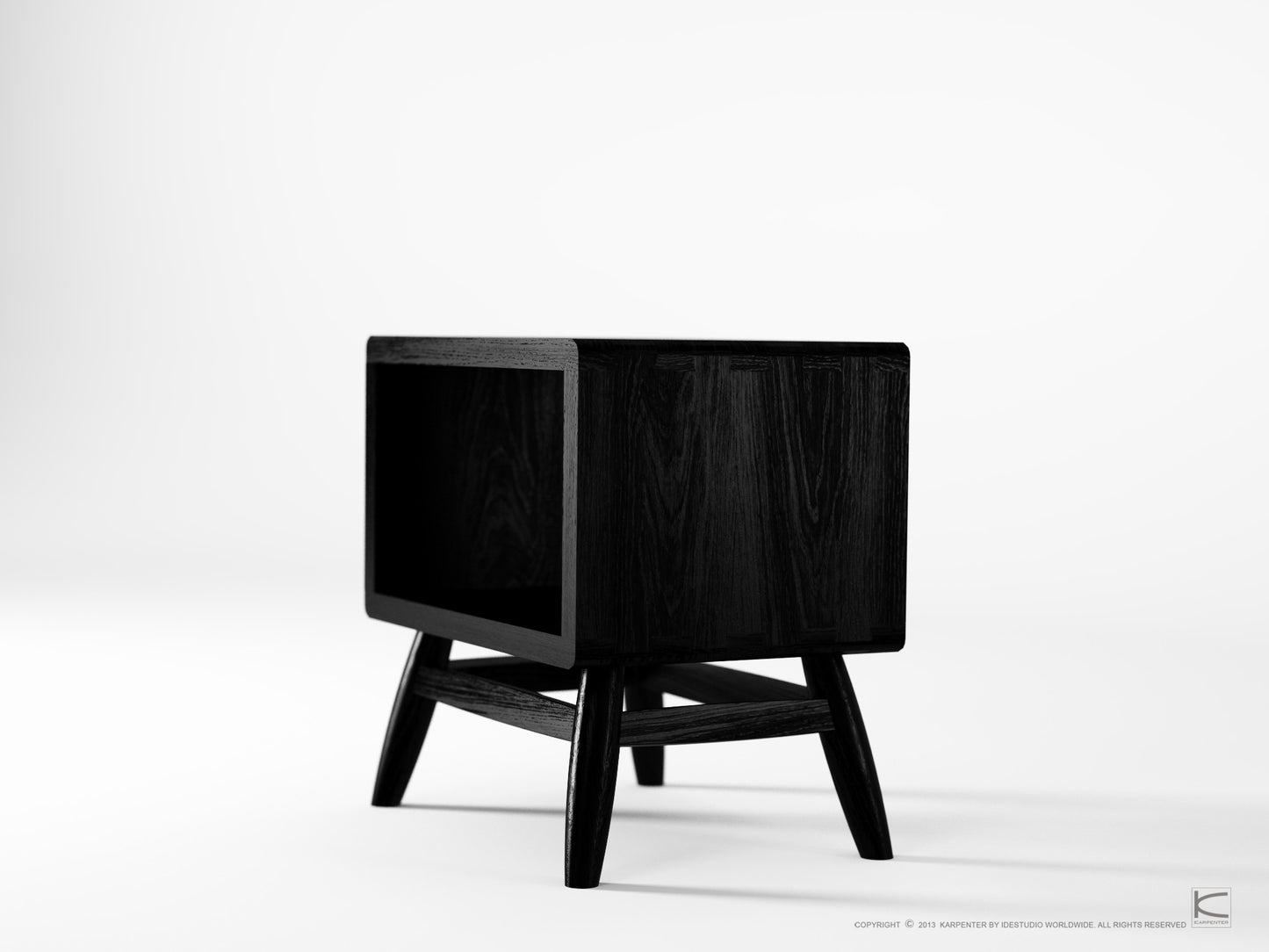 Twist Bedside - Satin Black