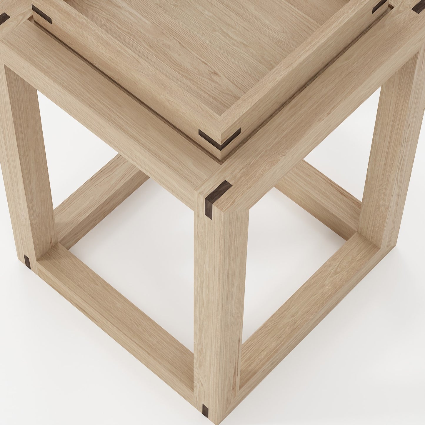 Up and Down Single Tray Side Table - European Oak