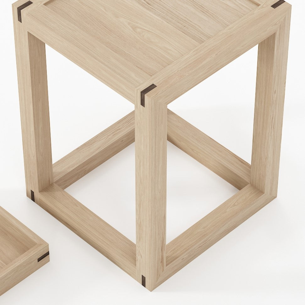 Up and Down Single Tray Side Table - European Oak