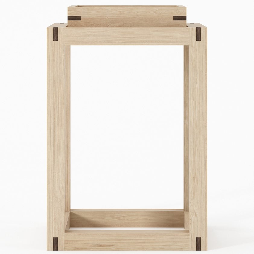 Up and Down Single Tray Side Table - European Oak