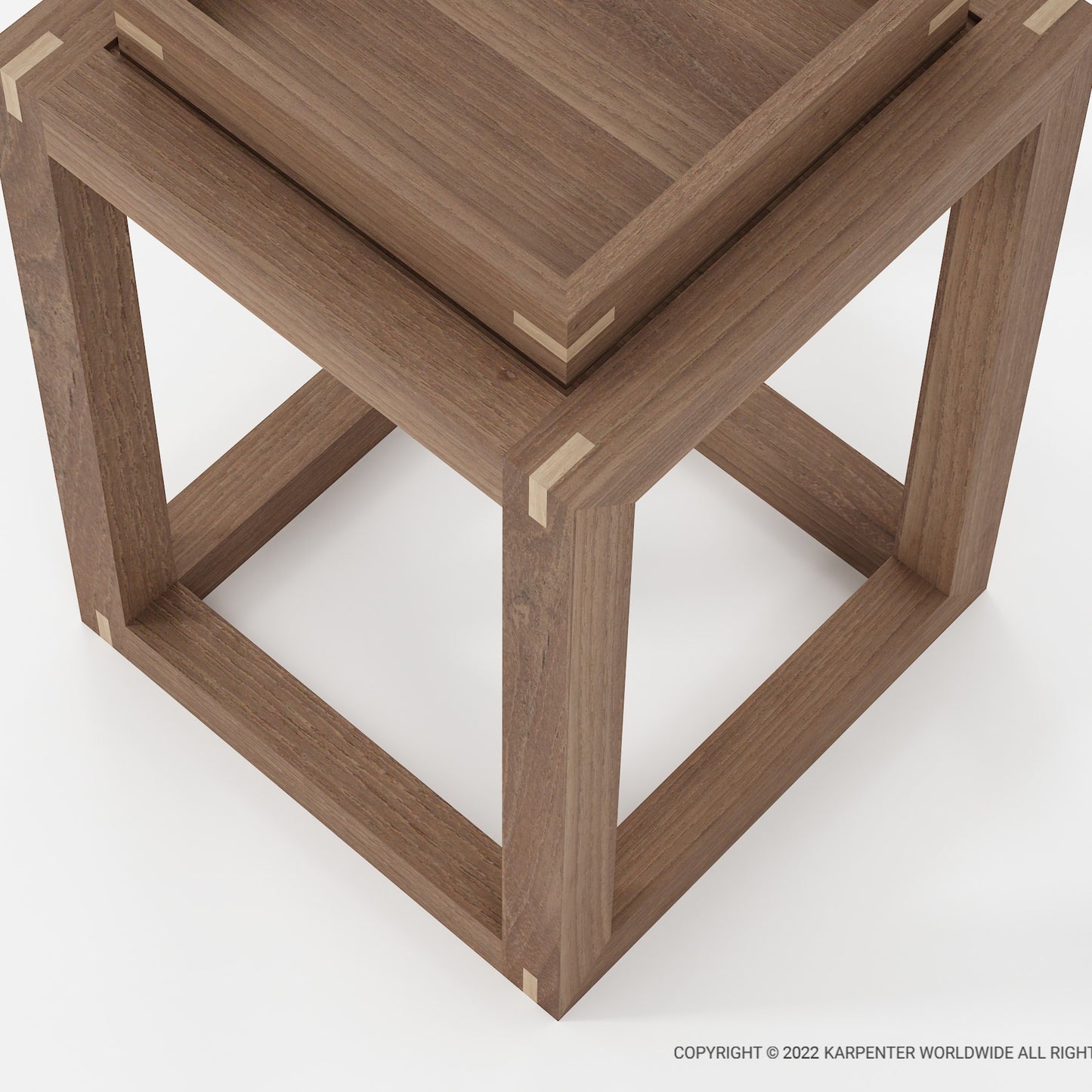 Up and Down Single Tray Side Table - FSC Teak