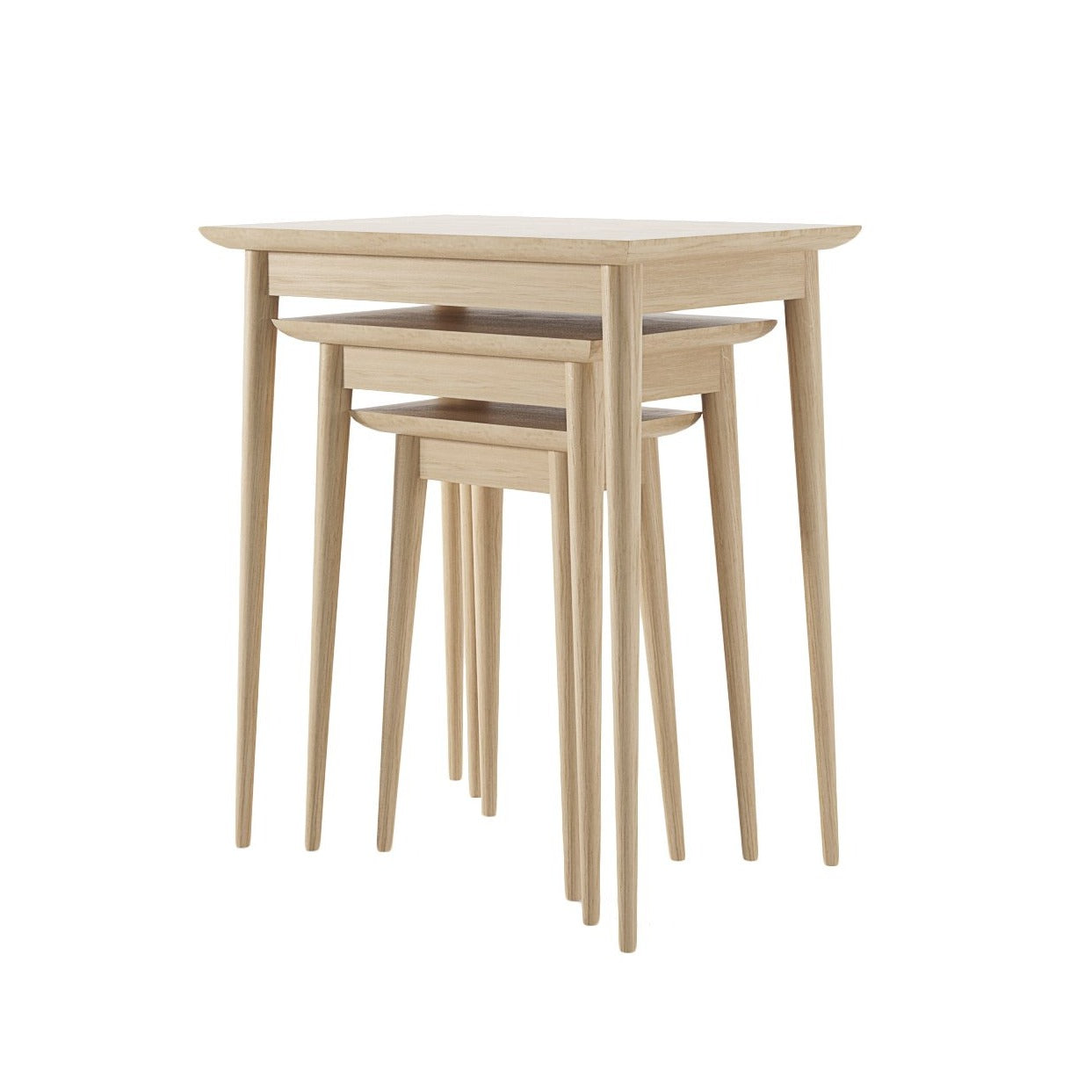 Vintage Stackable Nesting Tables Set 3 European Oak | SLH Furniture-Indoor Furniture-Karpenter-Neutral Oak Wood-European Oak-SLH AU