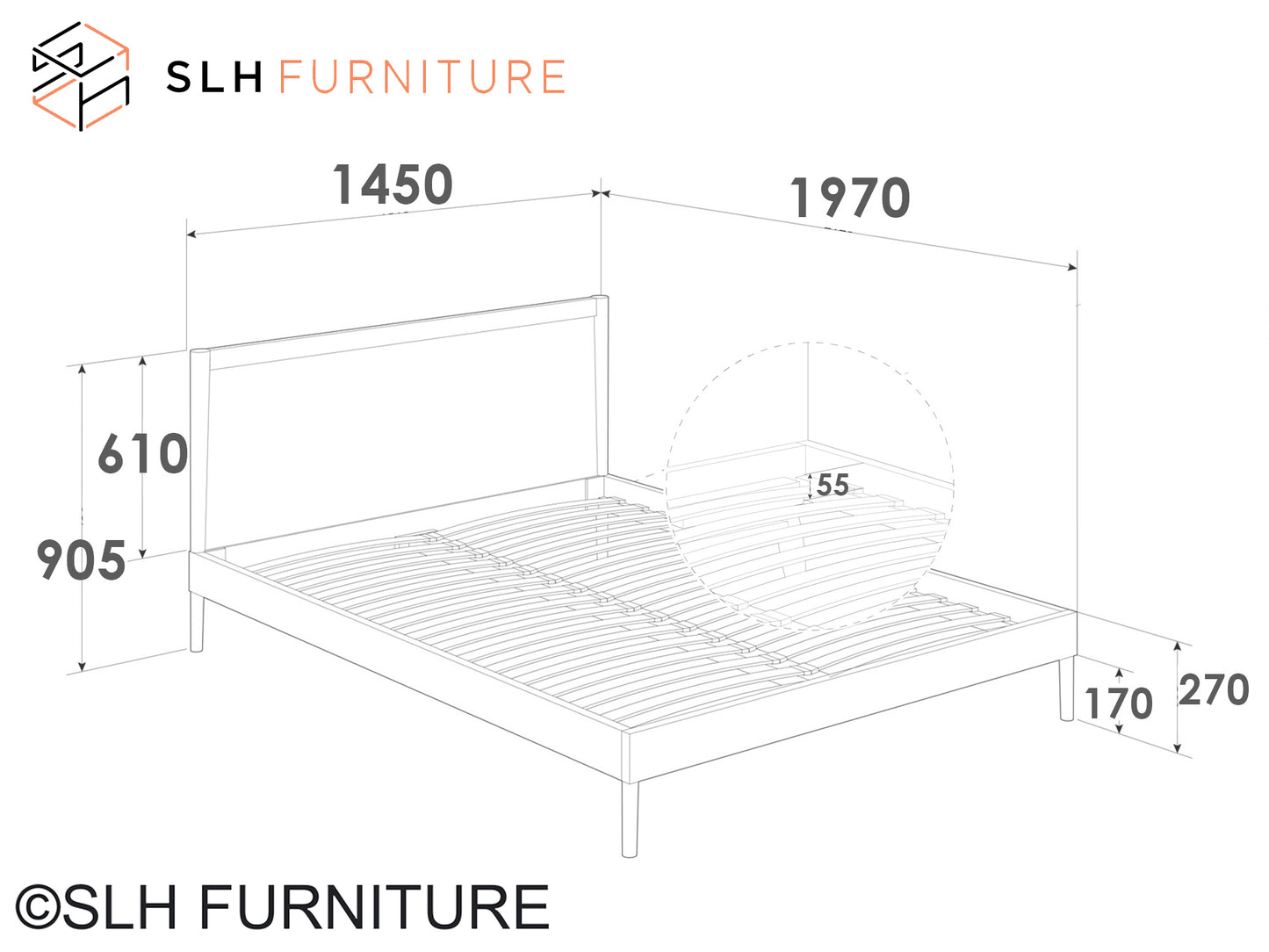 Vintage Double Bed  - European Oak