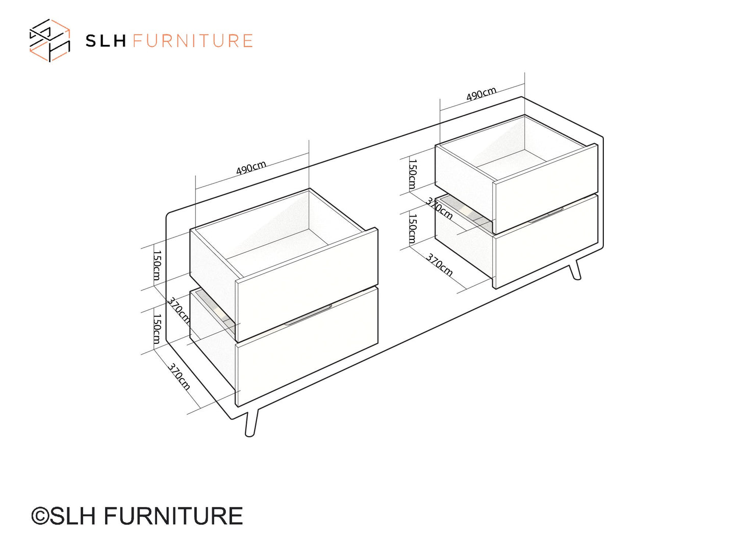 Vintage Low TV Unit - European Oak