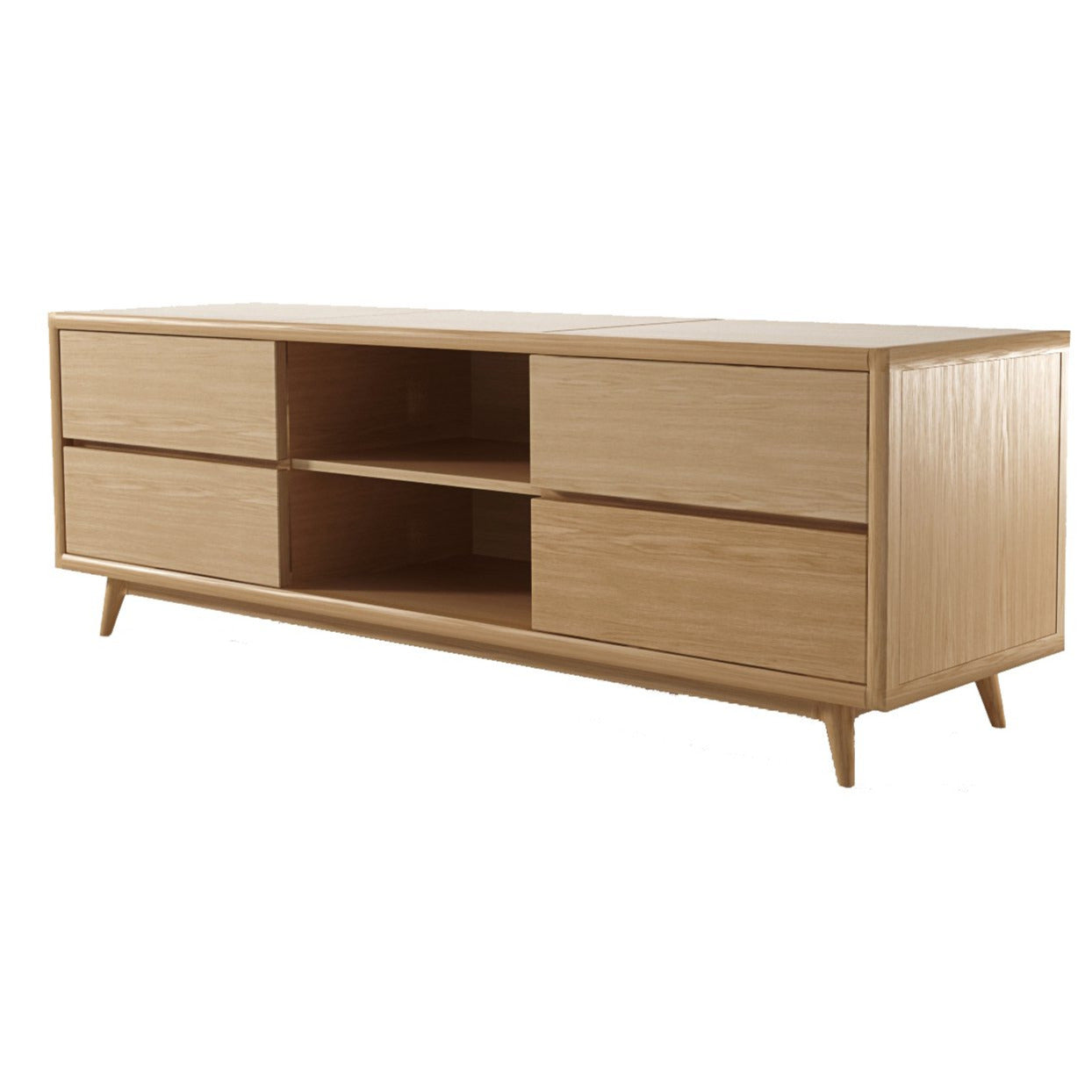 Vintage Low TV Unit with Storage in European Oak | SLH Furniture-Indoor Furniture-Karpenter-Neutral Oak Wood-European Oak-SLH AU