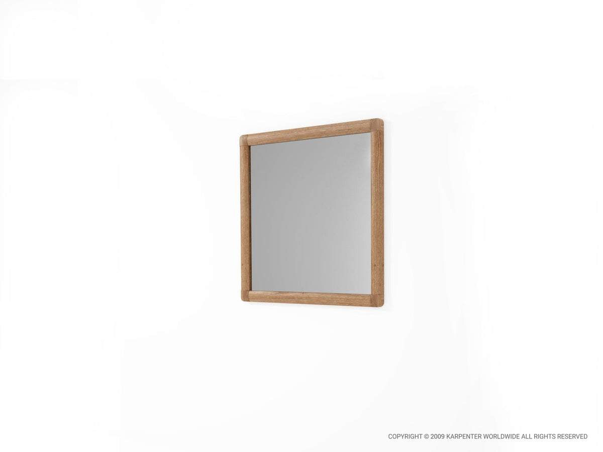 Square wooden framed mirror