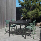 ReCLIPS FOUR alu table set on outdoor deck