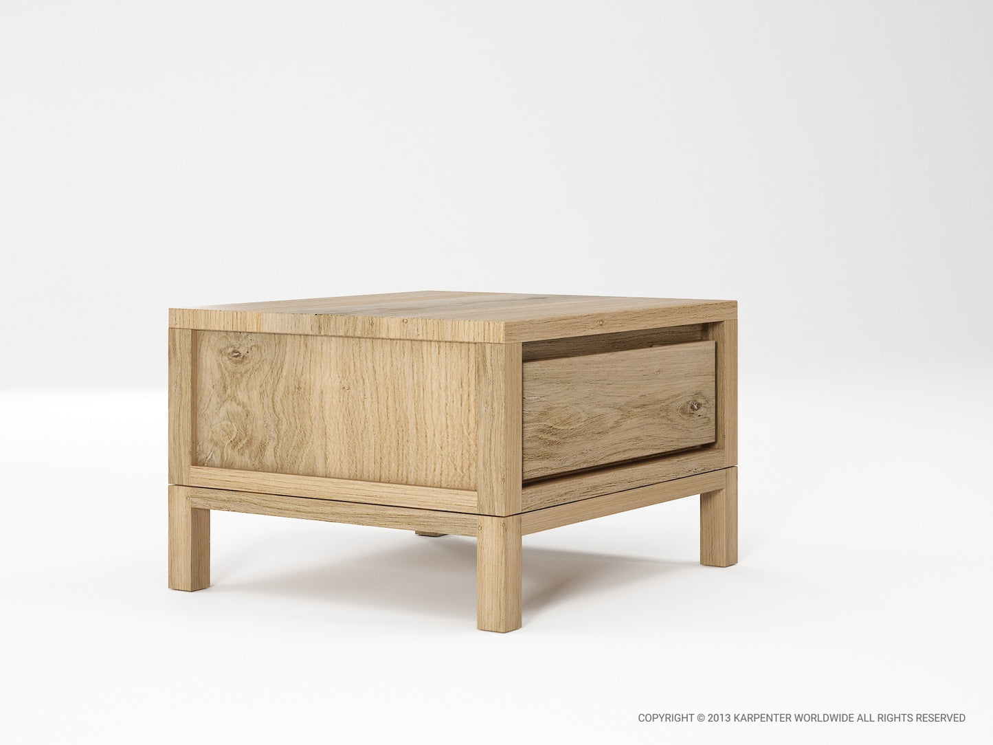 Solid Bedside Table - European Oak