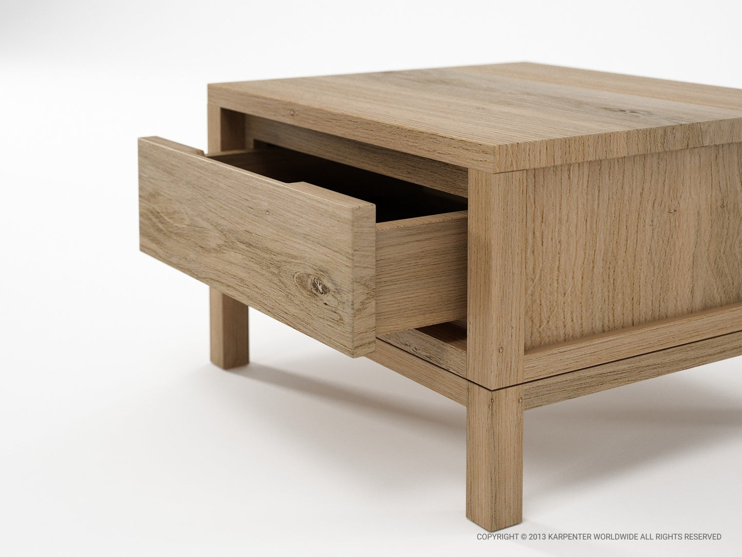 Solid Bedside Table - European Oak