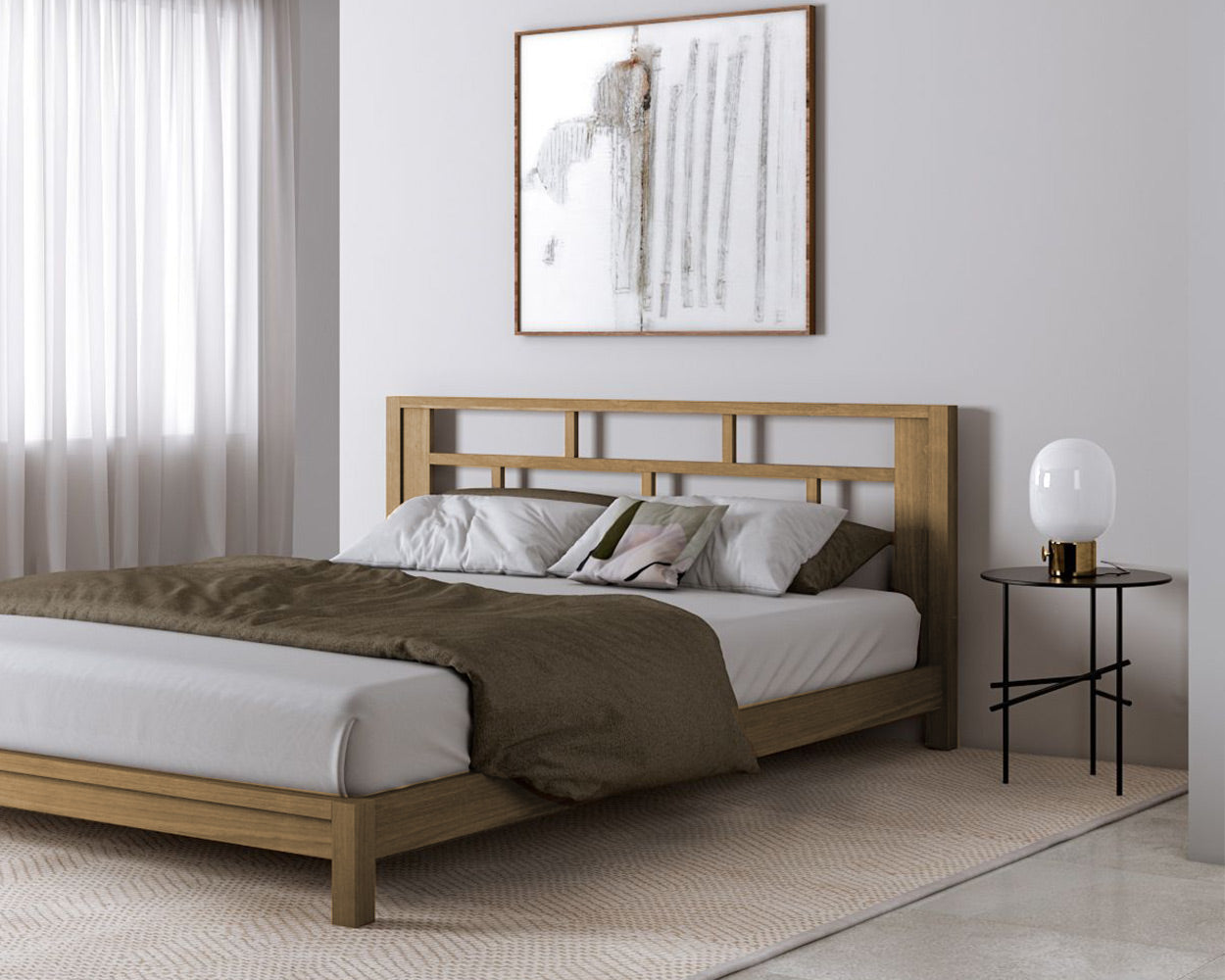 Sakae Queen Bed  - European Oak