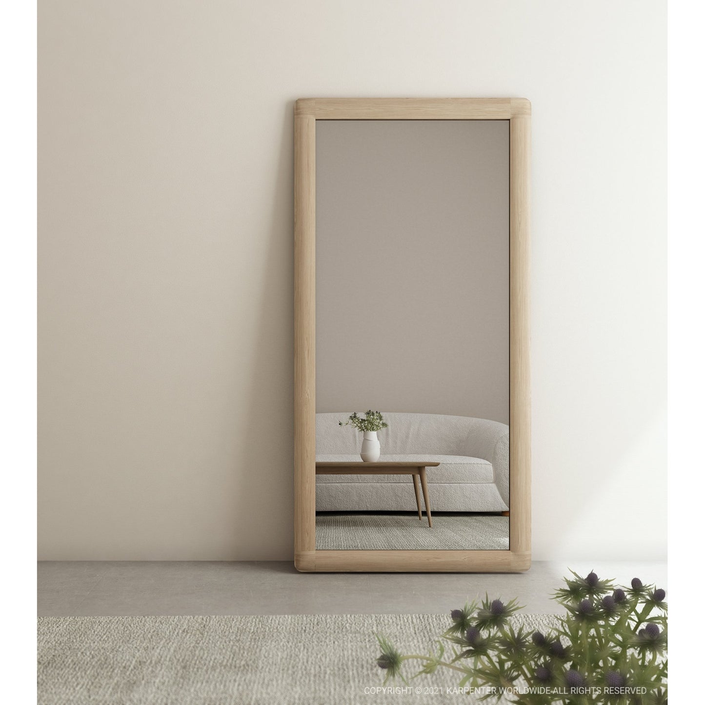 Vintage Floor Length Standing Mirror in European Oak | SLH Furniture-Indoor Furniture-Karpenter-Neutral White Oak-European Oak-SLH AU