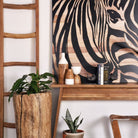 Wooden zebra art and decor
