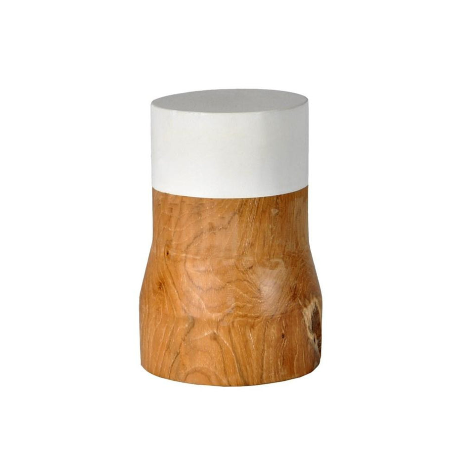 Teak Decorative Home Décor Piece | Teak & White-Homewares-SLH-White,Natural-Recycled Teak-SLH AU