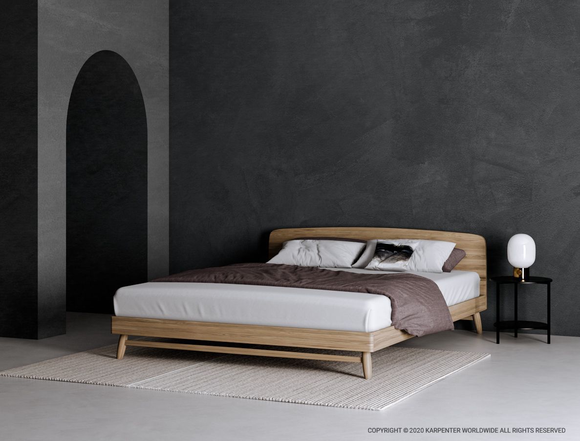 Twist Double Bed - European Oak-Indoor Furniture-Karpenter-Neutral Oak Wood-European Oak-European White Oak-SLH AU