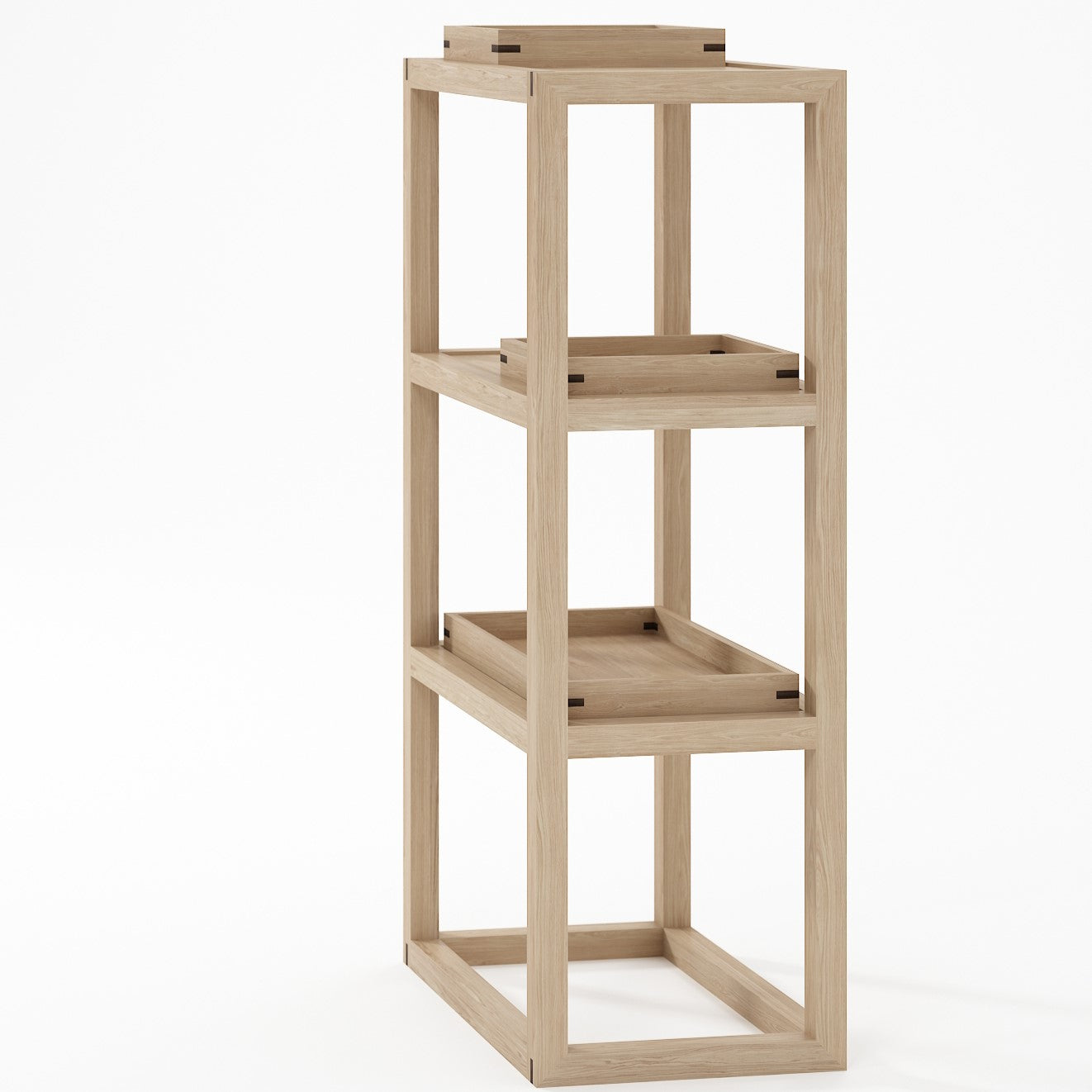 Up and Down 3 tier Narrow Shelves - European Oak