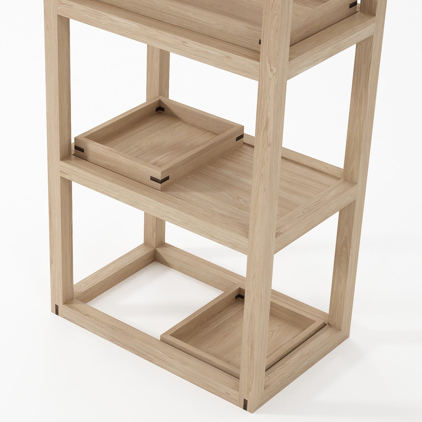 Up and Down 3 tier Narrow Shelves - European Oak