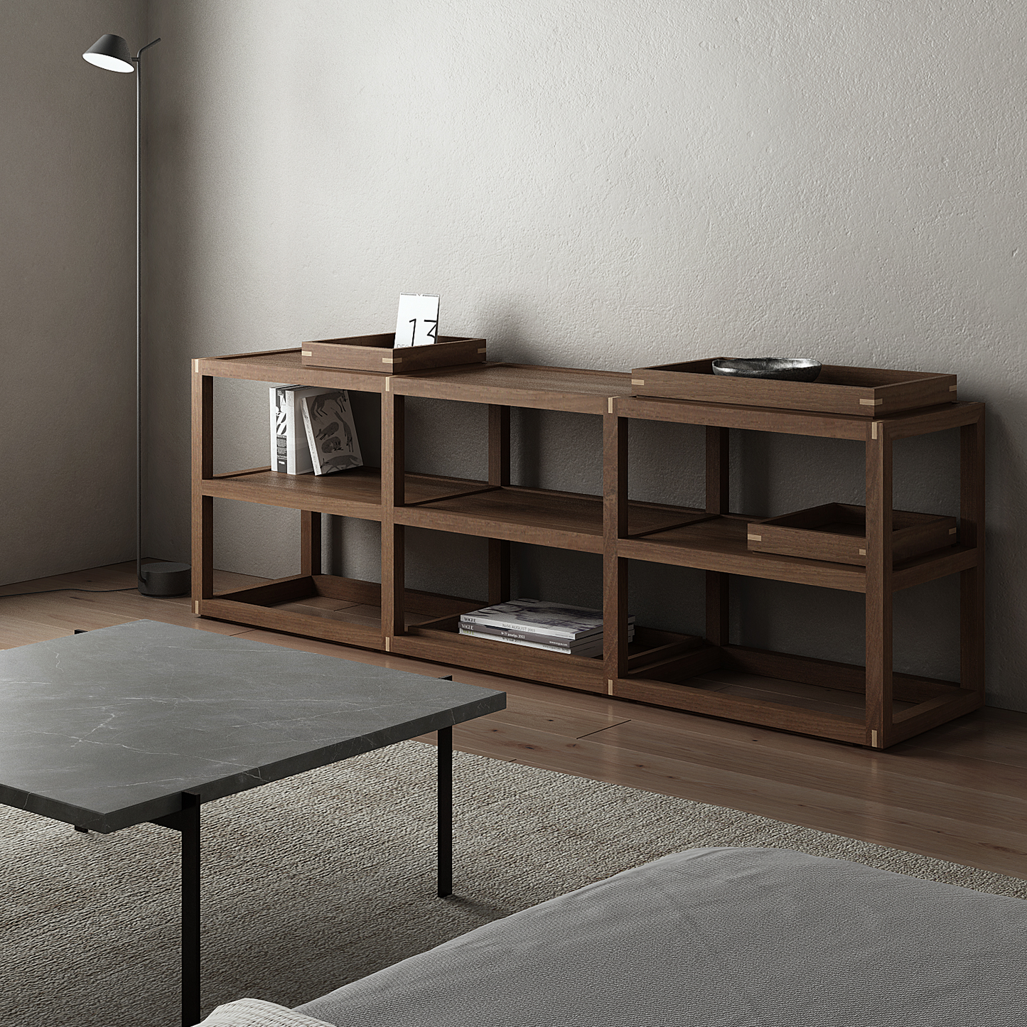 Up and Down Tall Side Table - European Oak