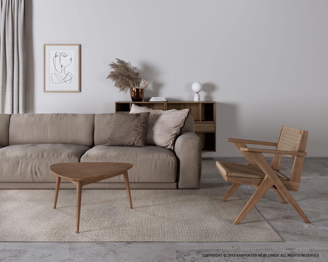 Vintage Tripod Coffee Table - European Oak