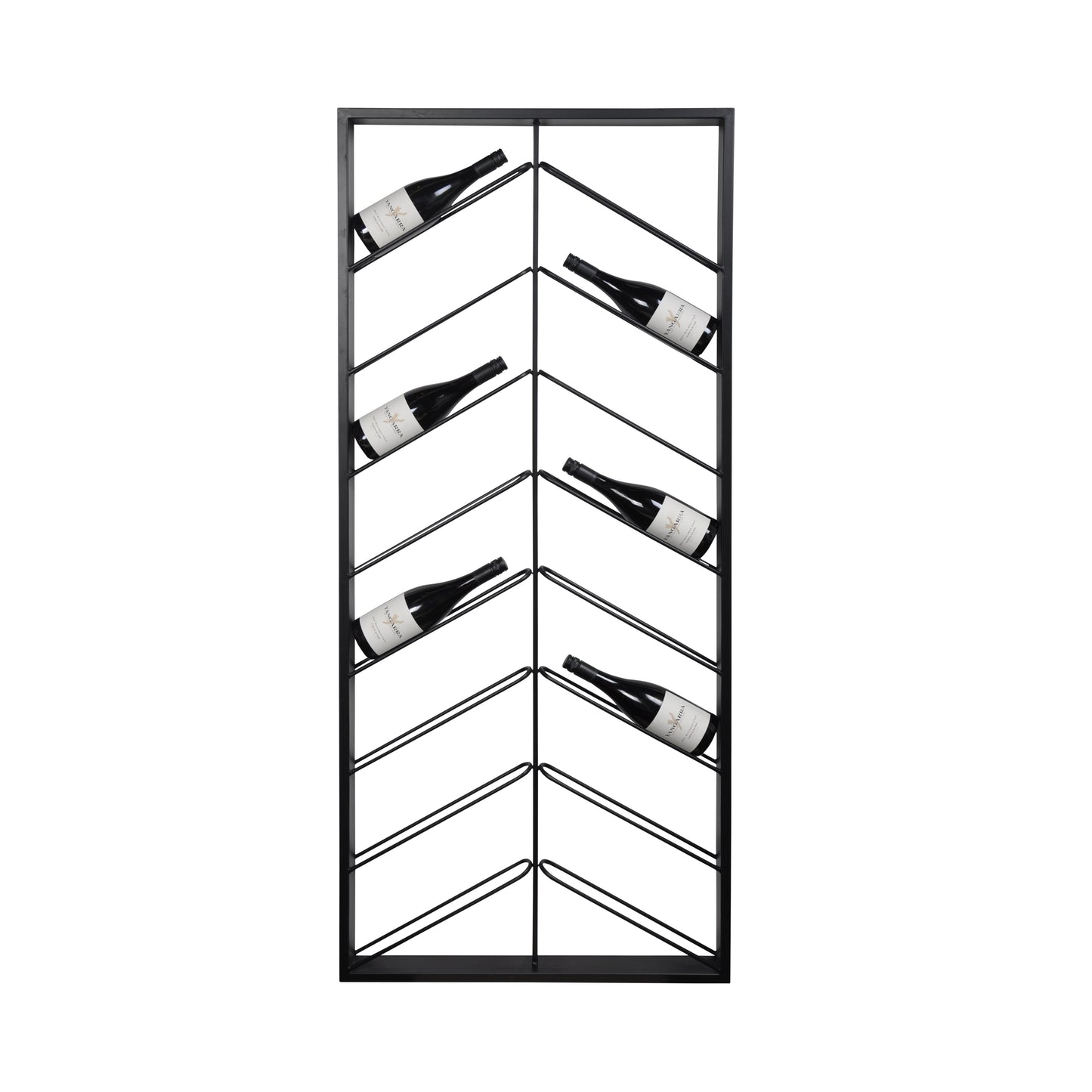 Chevron Hanging Wall Wine Rack | Designer Furniture Australia | SLH-Indoor Furniture-SLH-Gunmetal-Coated Iron-Smooth Distressed-SLH AU