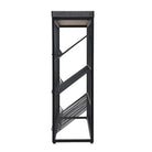WH4004-3 Black metal and wood magazine rack