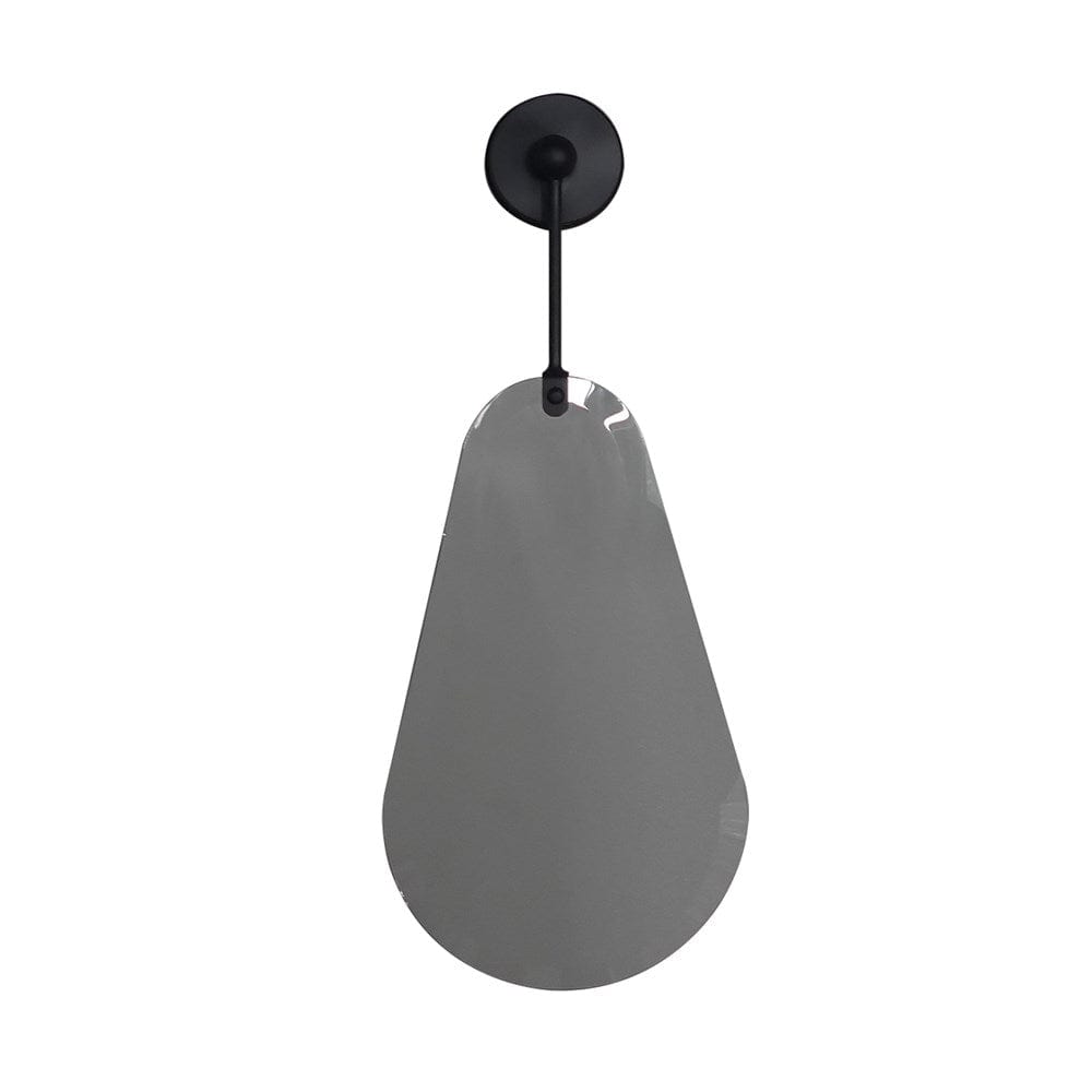 Modern teardrop wall sconce with black finish