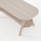 Wooden bench with shelf - background removed
